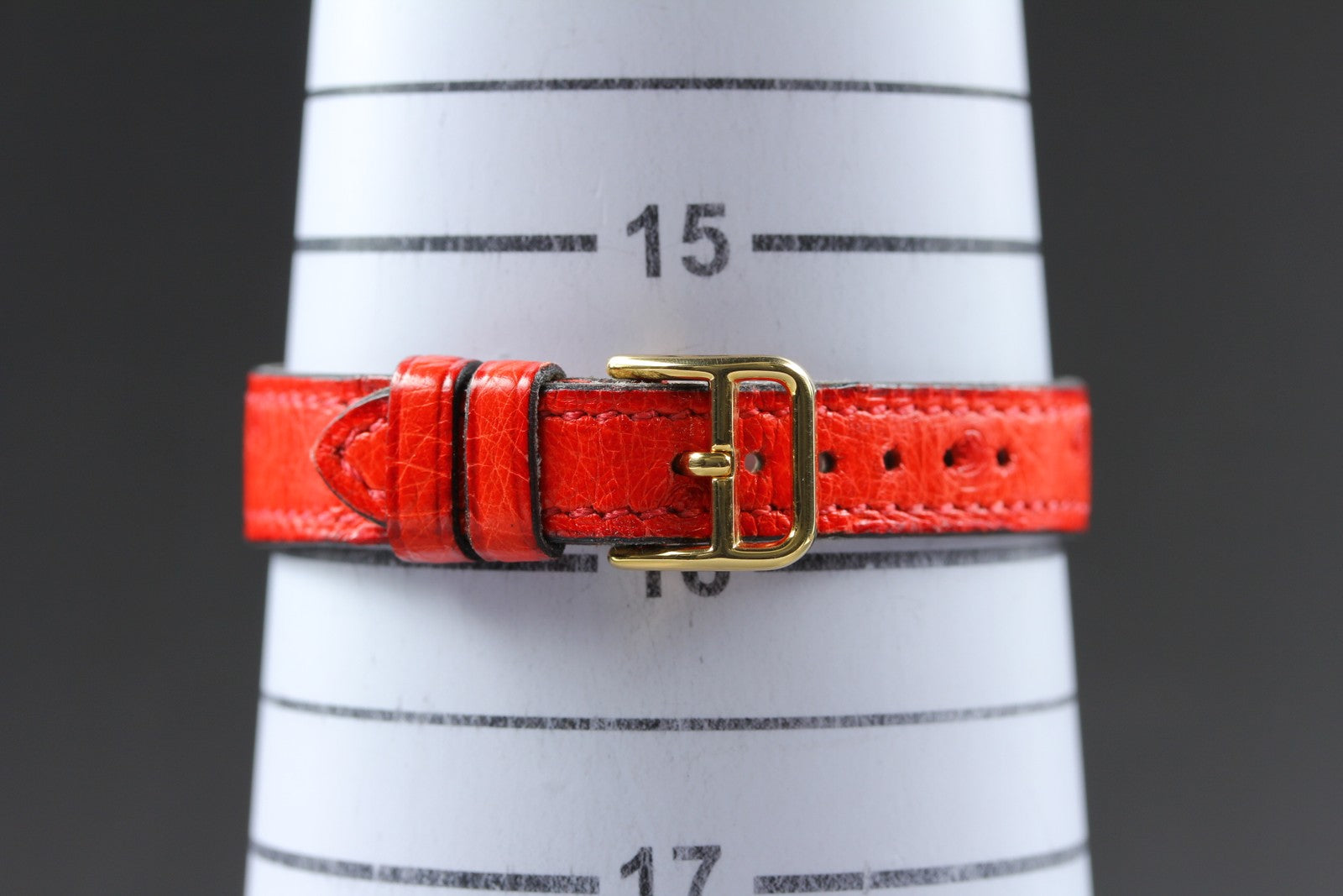 Vintage HERMES Sellier White Dial Red "T" 24mm Woman's Quartz Watch