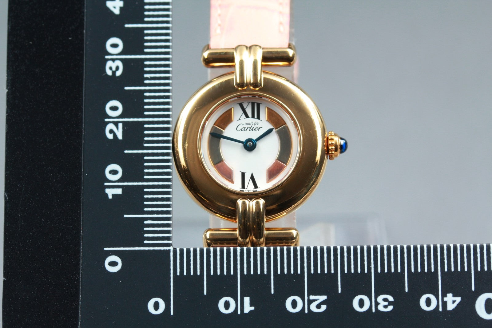 Vintage [Exc+5] Cartier Must Colisee Vermeil 590002 Gold Pink Women's Qz Watch