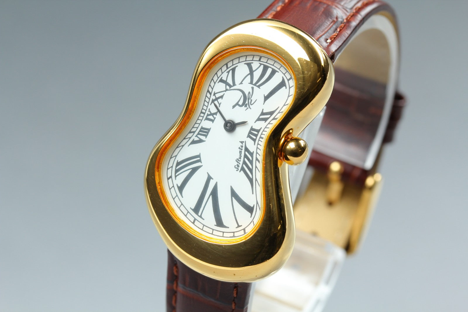 Salvador Dali softwatch 022146 Gold Brown 26mm Unisex Quartz Watch JAPAN [Box]