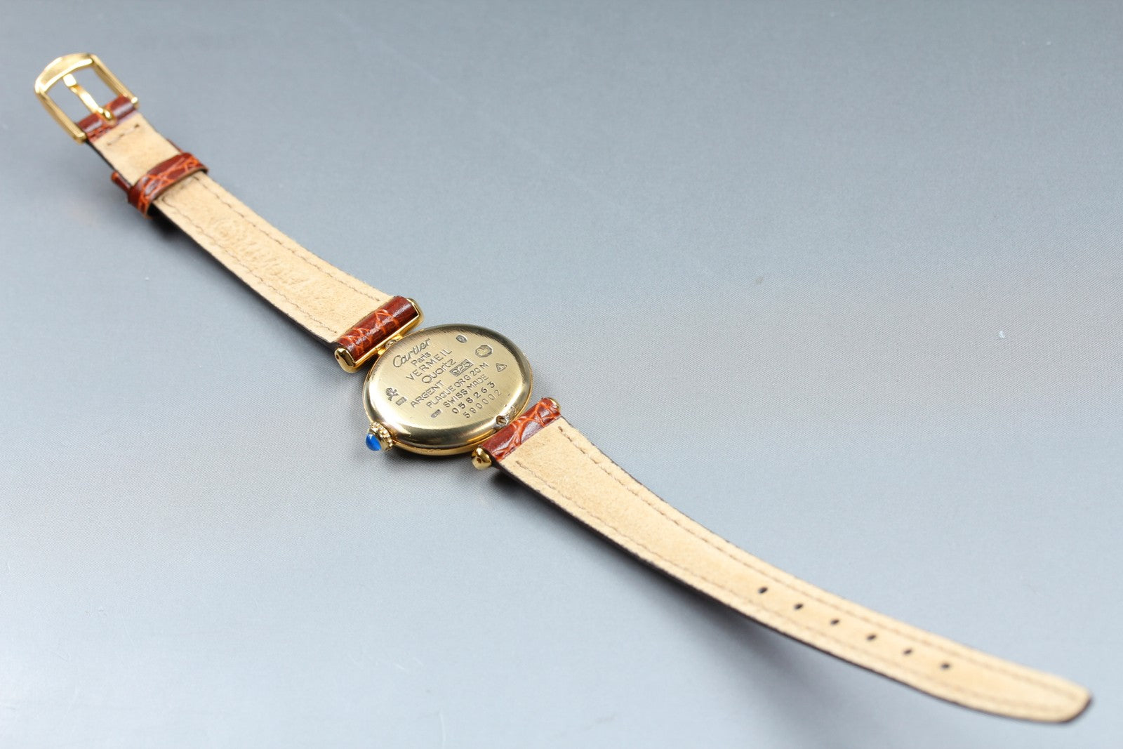 Vintage Cartier Must Colisee Vermeil 590002 Brown 23mm Women's Quartz Watch