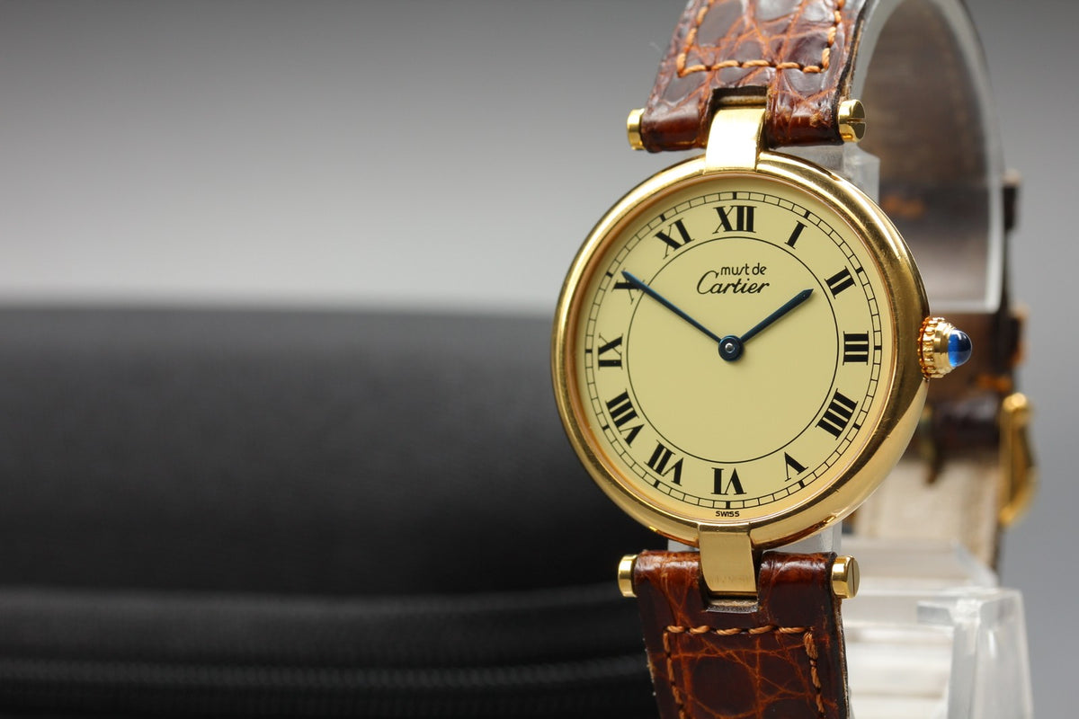 Vintage Cartier Must de Cartier Vendome 590003 Vermeil 925 Quartz Women's Watch