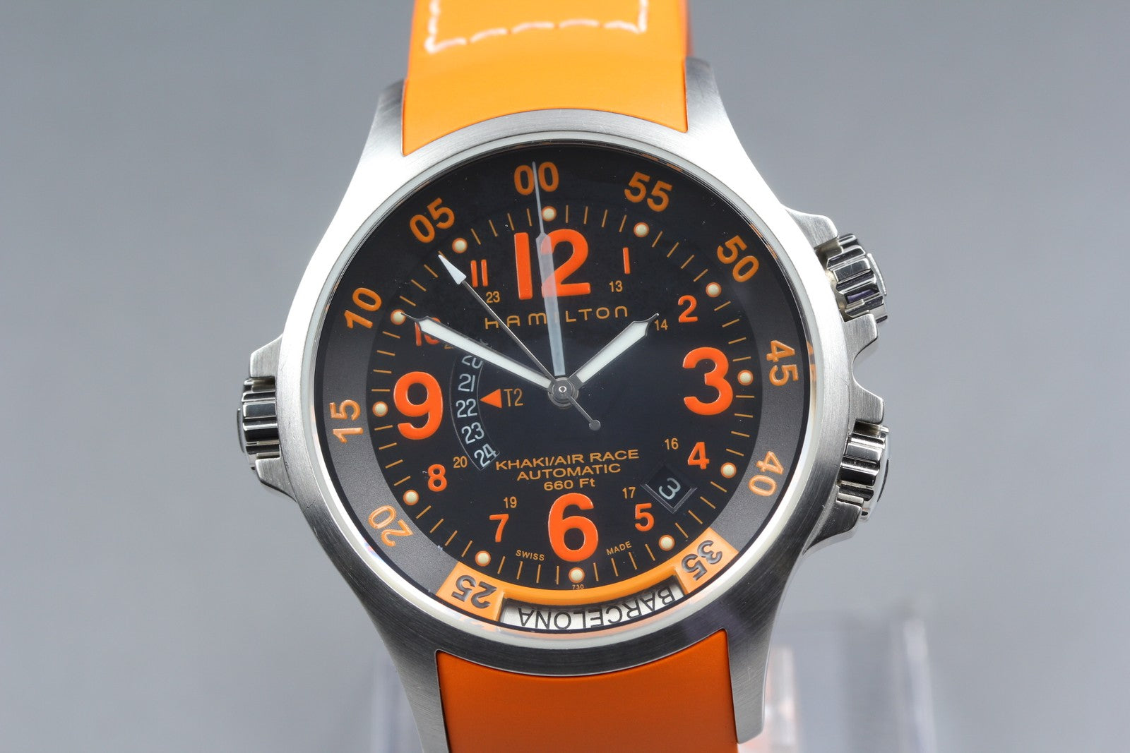 Hamilton Khaki Air Race H776650 GMT Automatic Black Dial Men's Watch 42mm JAPAN