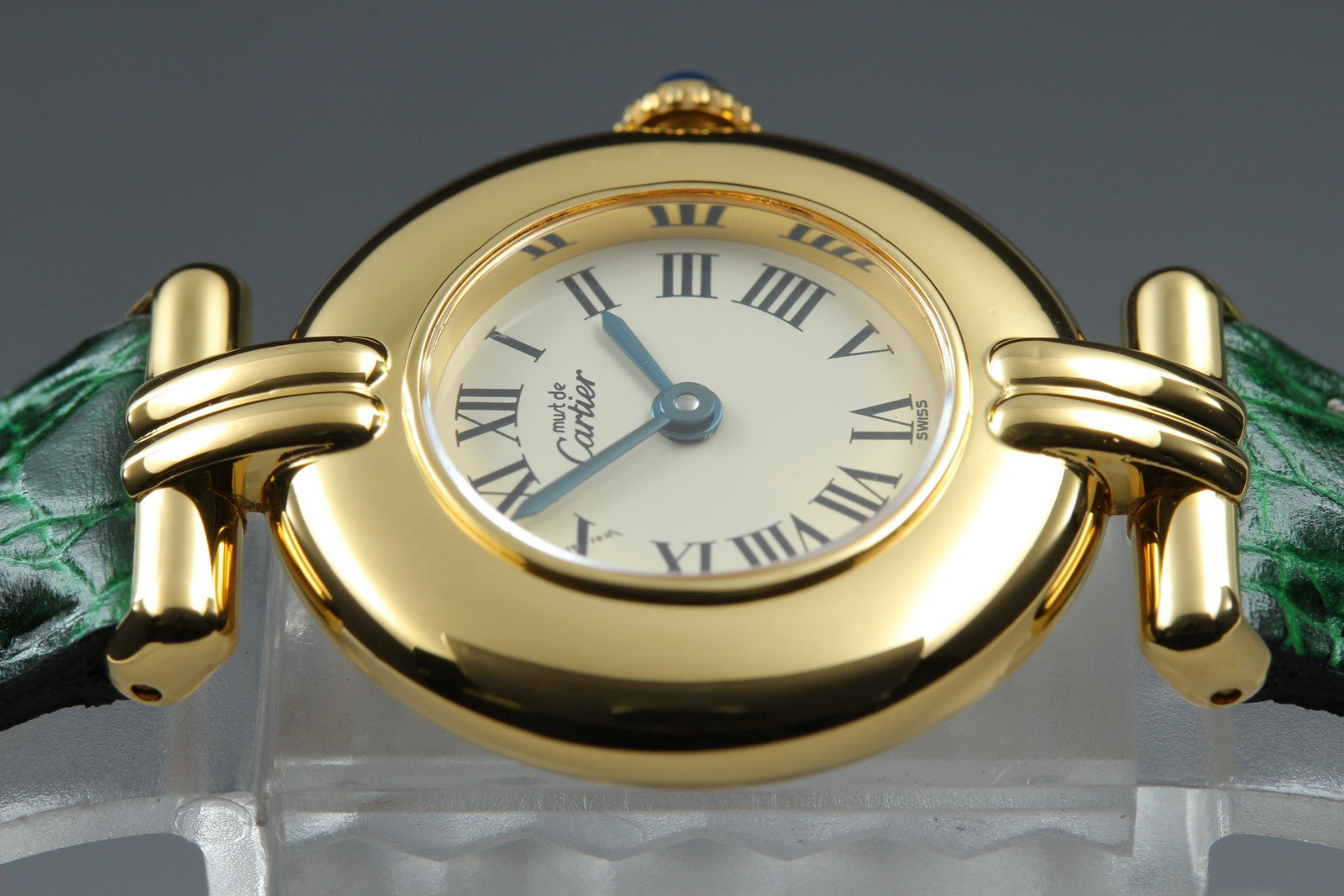 Vintage Cartier Must Colisee Vermeil 590002 Green Gold Women's Qz Watch [Box]