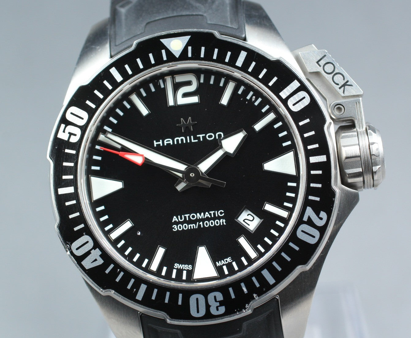 Hamilton Khaki Navy Frogman H776050 Black Date 42mm Automatic Men's Watch