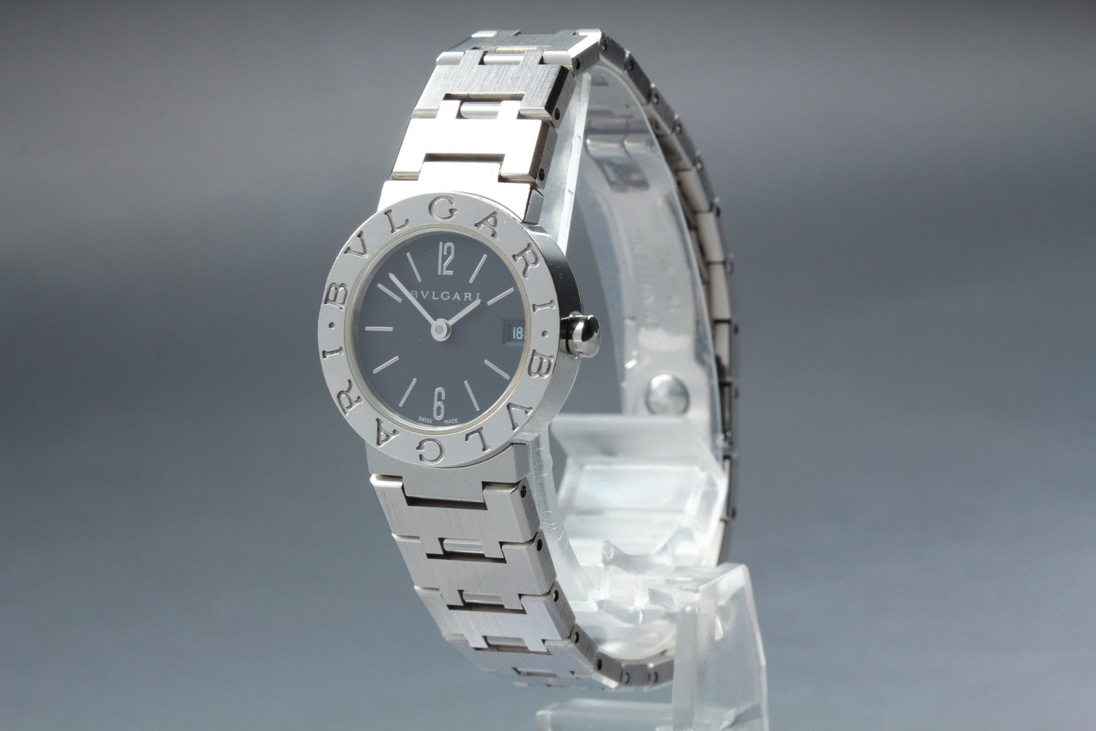 Exc+5* BVLGARI Bulgari Bulgari BB23SS Black Dial Quartz Women's Watch 23mm JAPAN