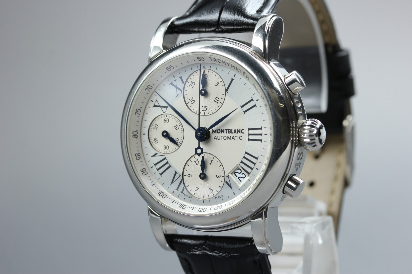 MONTBLANC Meisterstuck 7016 Automatic Chronograph Silver Men's Watch 38mm JAPAN