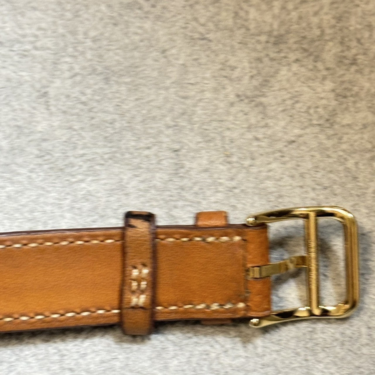 [Exc+4 Box] HERMES H Watch HH1.201 Gold Brown  "L" Woman's Watch Quartz JAPAN