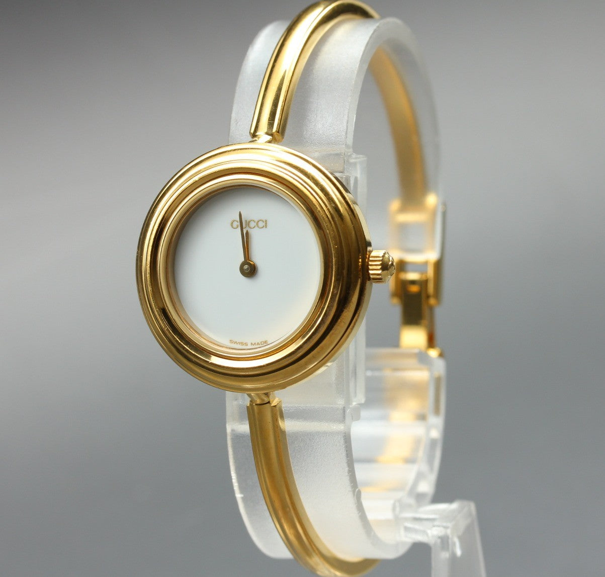 [Overhauled] Gucci Change Bezel 11/12.2 Gold Bangle Women's Quartz Watch Vintage