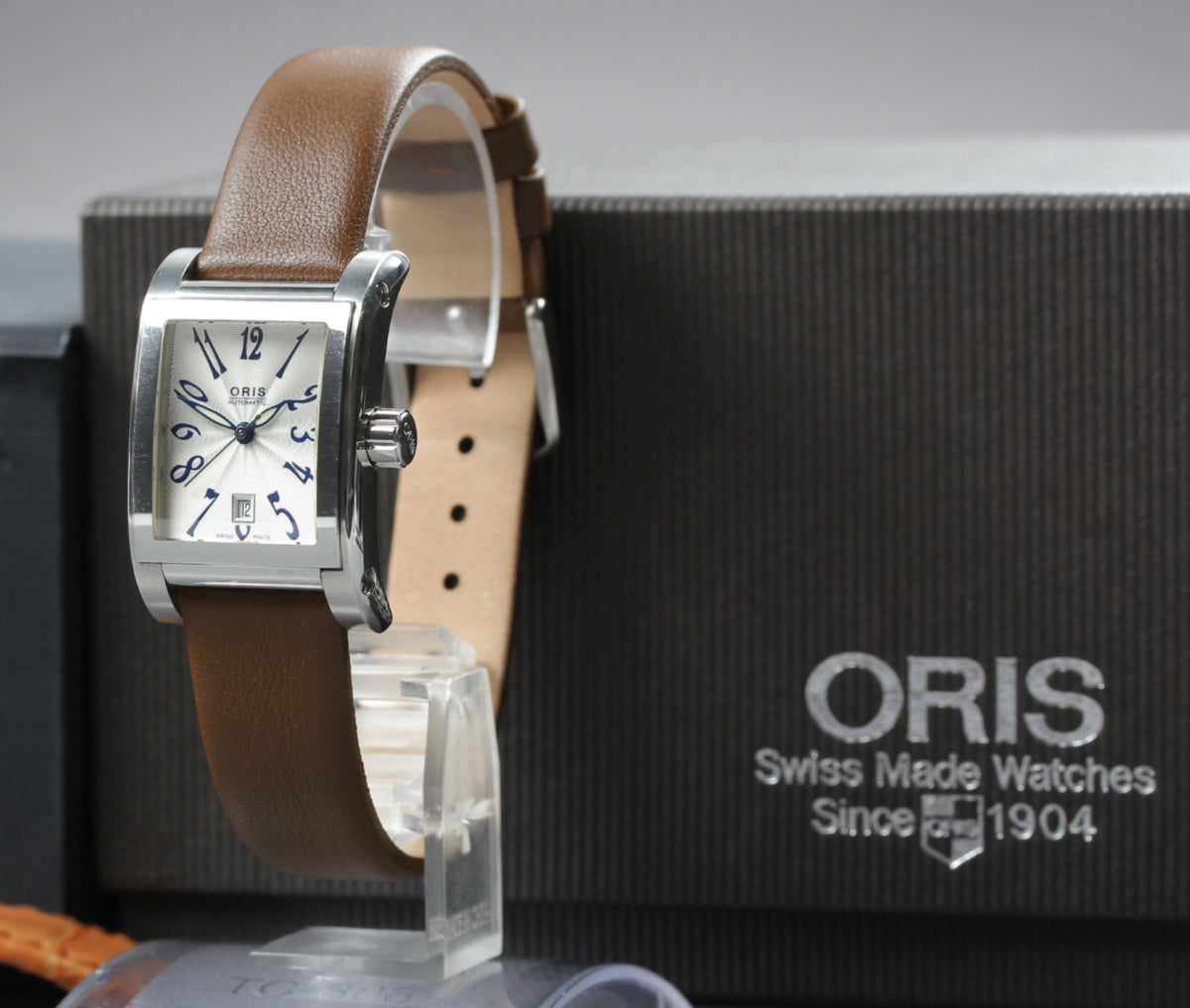 [Exc+4 Box] ORIS Rectangular Date 7526 White Brown 23mm Automatic Men's Watch