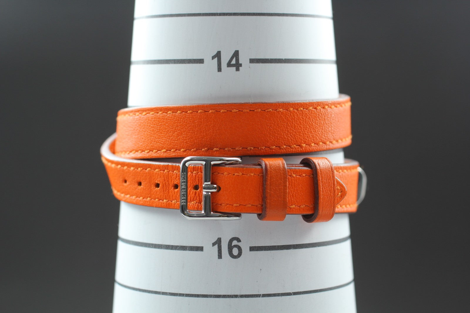 [Exc+5] HERMES Medor ME2.110 Silver Orange 17mm Woman's Watch Quartz From JAPAN