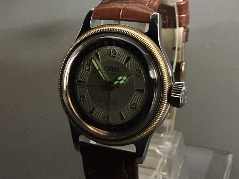 Vintage ORIS Big Crown Pointer Date 7400B Automatic Cream Men's Watch 32mm JAPAN