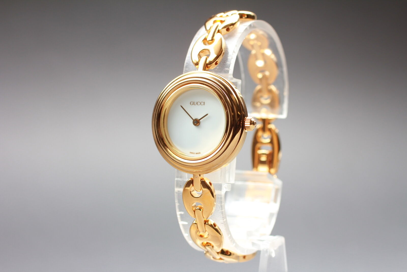 New Battery [Exc+5 Box] Gucci Change Bezel 11/12.2 Gold Women's Quartz Watch JP