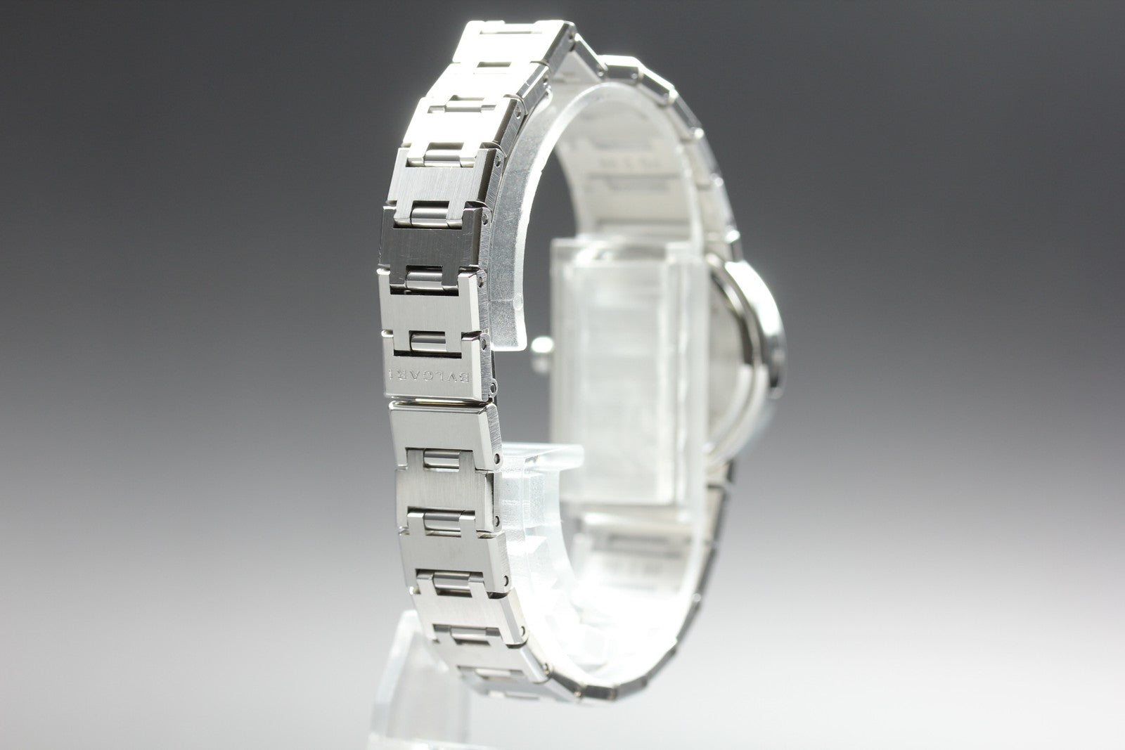 New Batt BVLGARI BB26SS Black Dial Quartz Date Women's Watch 26mm Used JAPAN