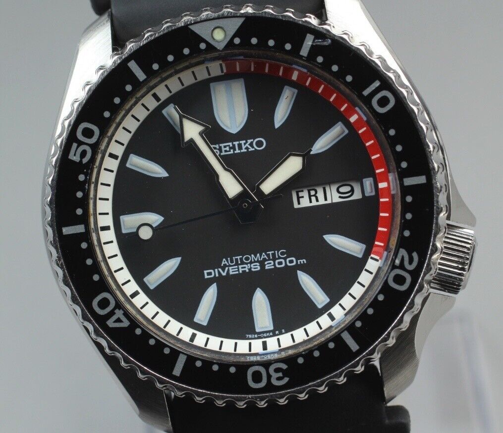 [Exc+5] SEIKO 7S26-02K0 Divers 200m Automatic Black Men's Watch From JAPAN