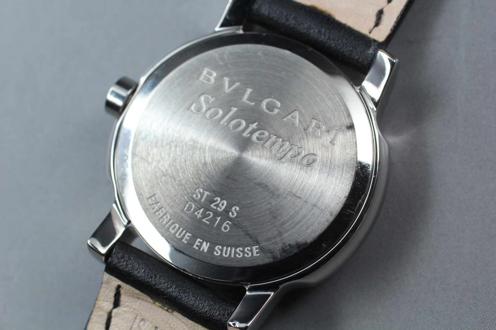 [Exc+5 Box] BVLGARI Solotempo ST29S Date Black Silver Women's Quartz Watch