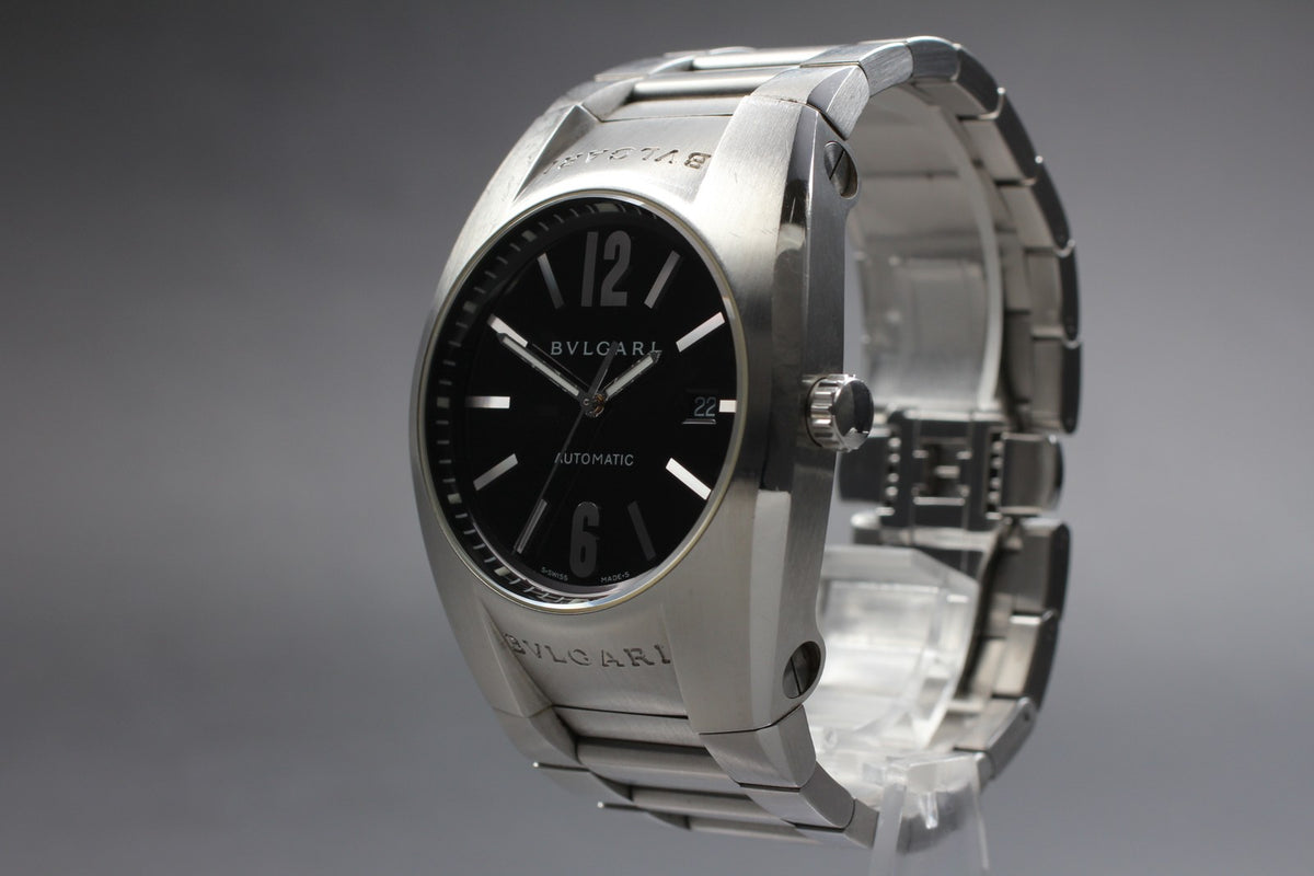 BVLGARI Ergon EG40S Black Dial Automatic Date Boy's Watch 40mm From JAPAN Box