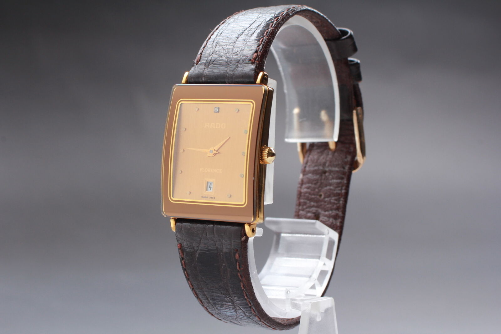 Vintage [Exc+5] RADO 160.3605.2N Florence Gold Dial Quartz Watch From JAPAN