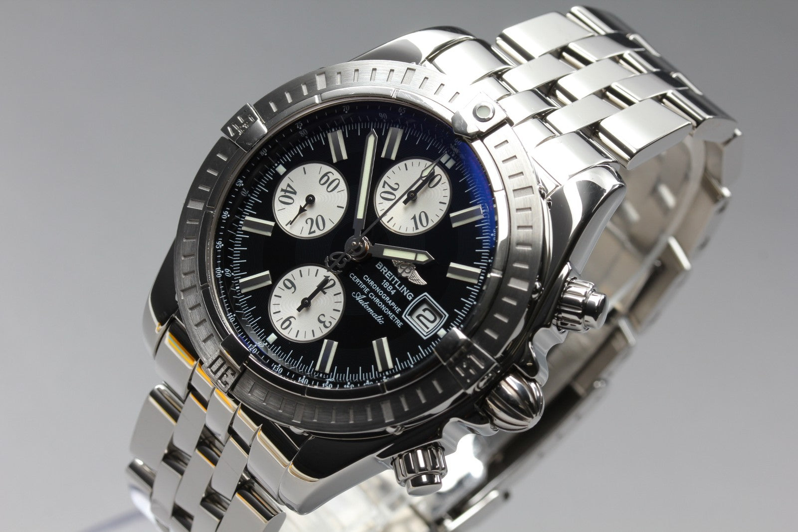 BREITLING Chronomat Evolution A13356 Chronograph Black AT 43mm Men's Watch [Box]