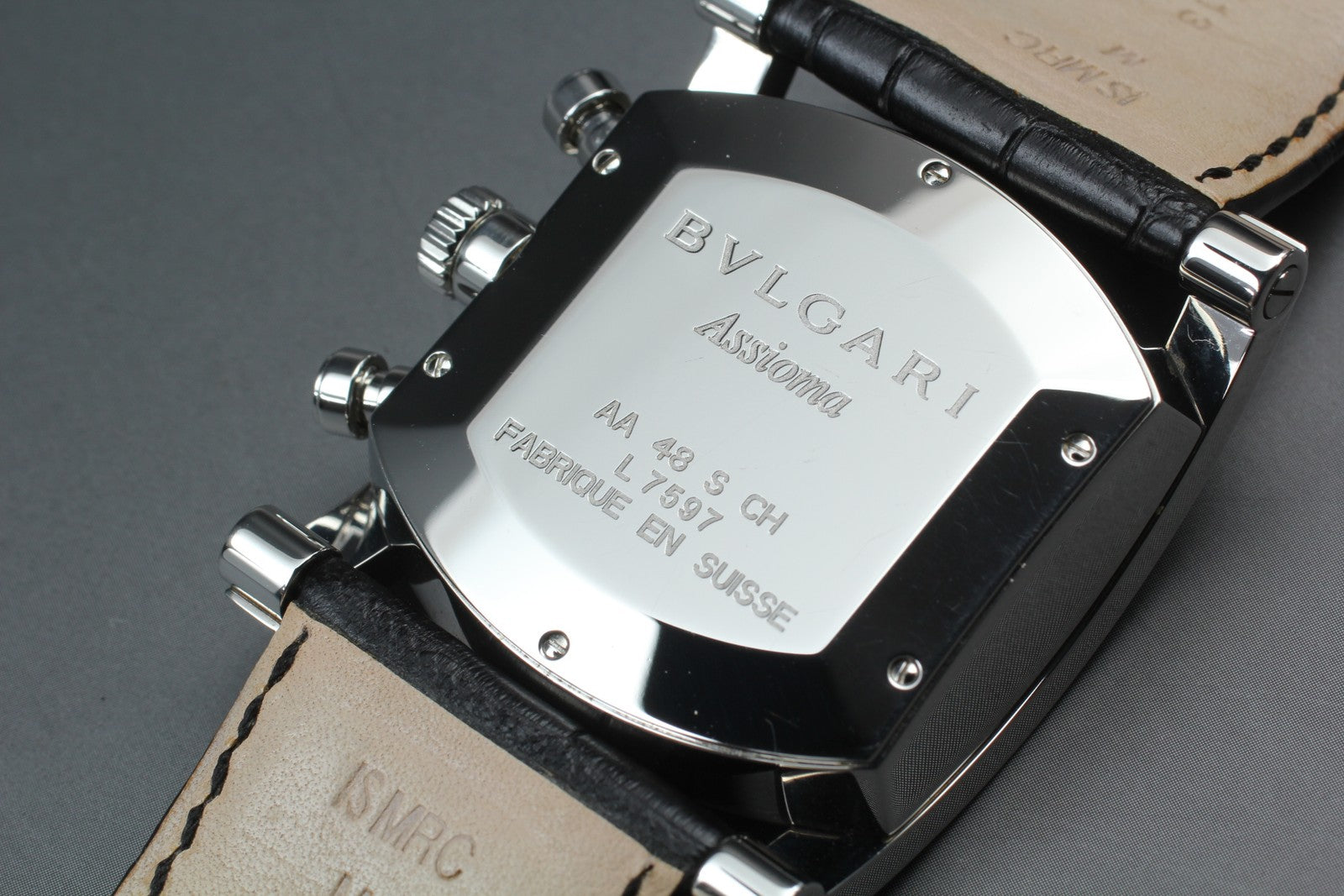 [w/ Box] BVLGARI Assioma AA48SCH Chronograph Black 38mm Automatic Men's Watch