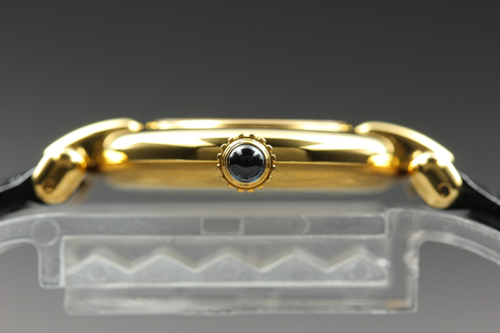 Vintage Cartier Must Colisee Vermeil 590002 Black Gold Women's Qz Watch [Box]