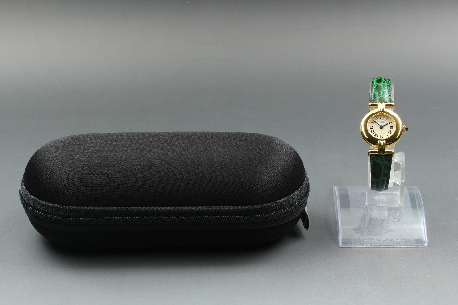 Vintage [Near MINT] Cartier Must Colisee Vermeil 1902 Green Women's Quartz Watch