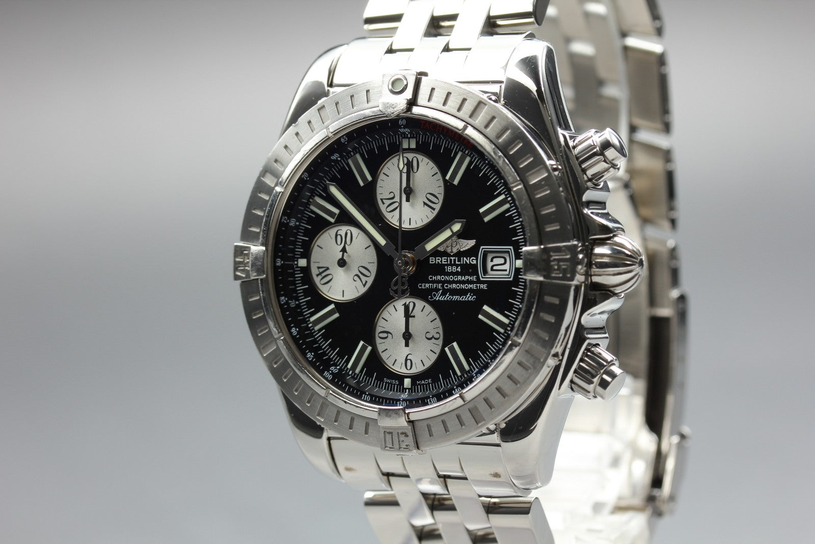 BREITLING Chronomat Evolution A13356 Chronograph Black AT 42mm Men's Watch [Box]