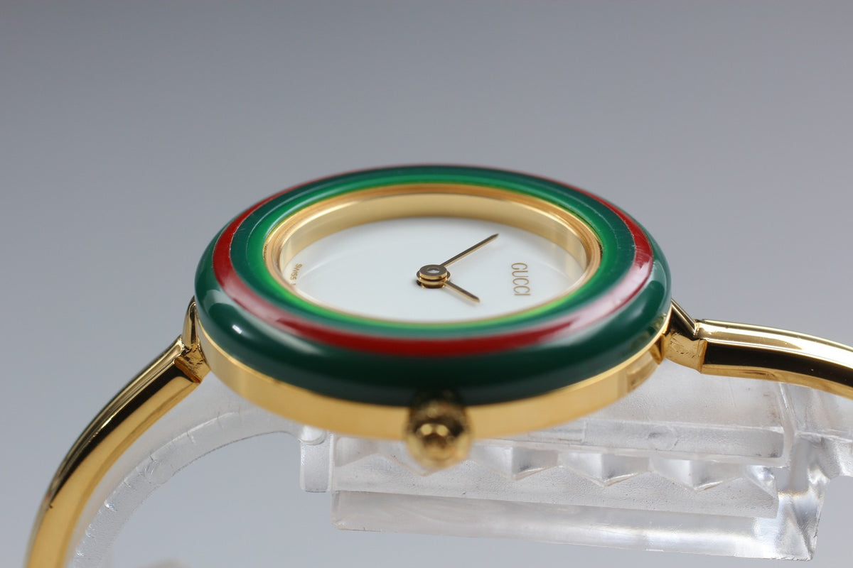 New Batt GUCCI Change Bezel 11/12.2 12Color Quartz Women's Watch 25mm JAPAN Box
