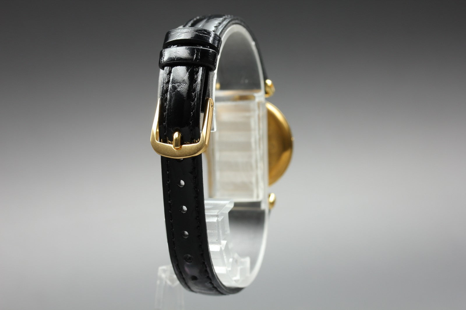 Vintage Cartier Must Colisee Vermeil 590002 Black Gold Women's Quartz Watch