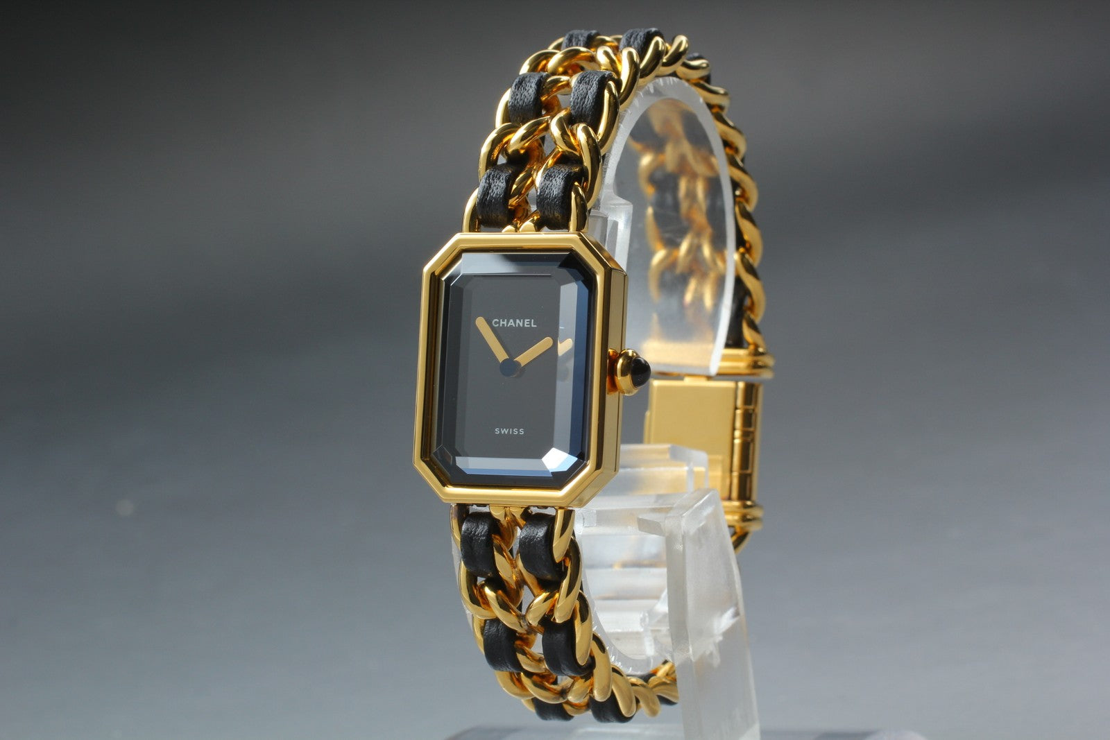 [Exc+5 Box] CHANEL Premiere L Size Black Dial 20mm Gold Quartz Women’s Watch