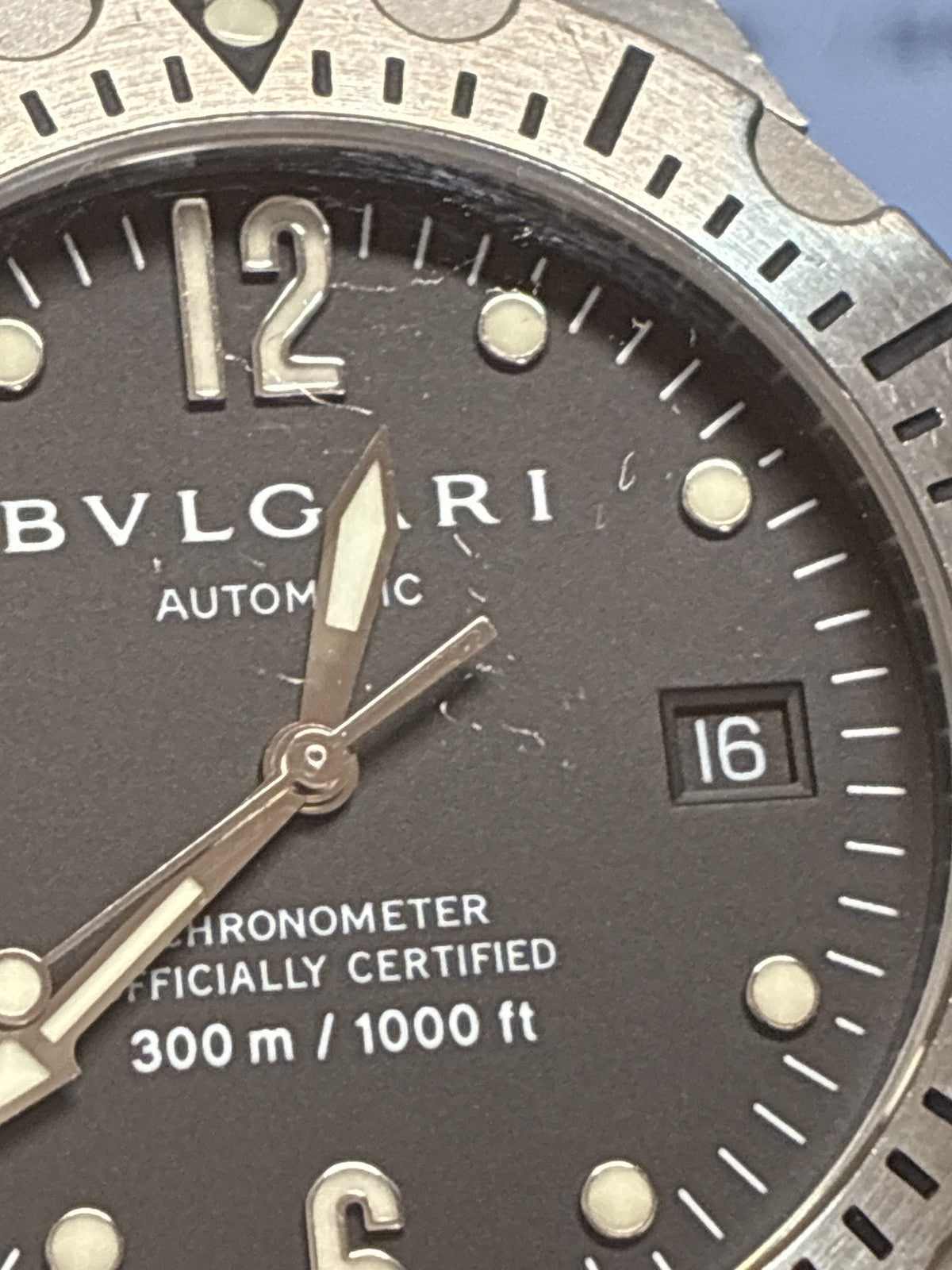 BVLGARI Diagono Scuba SD40S Date black Dial Automatic Men's Watch JAPAN