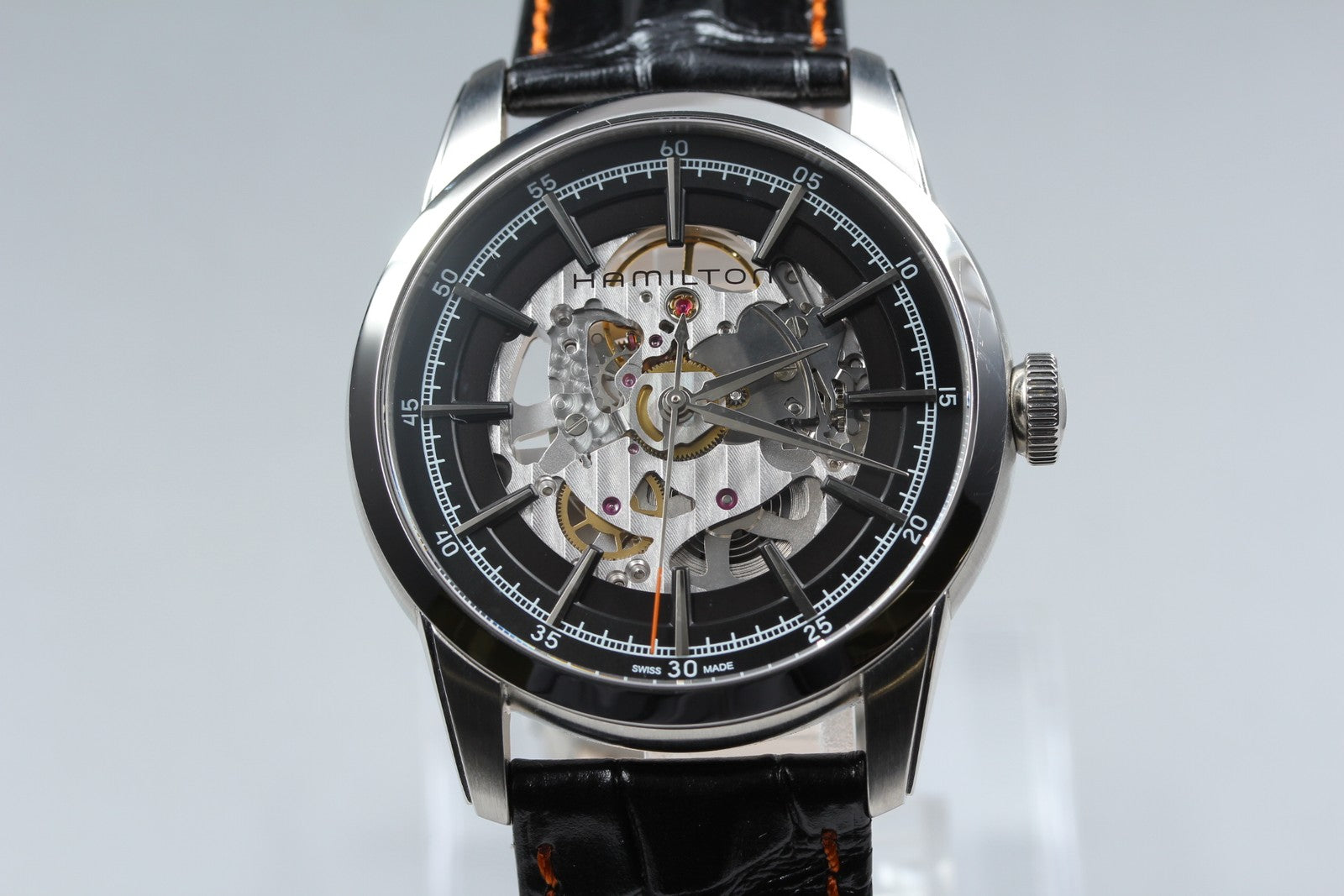HAMILTON RAIL ROAD H406550 SKELETON 41mm Black Automatic Men's Watch [Box]