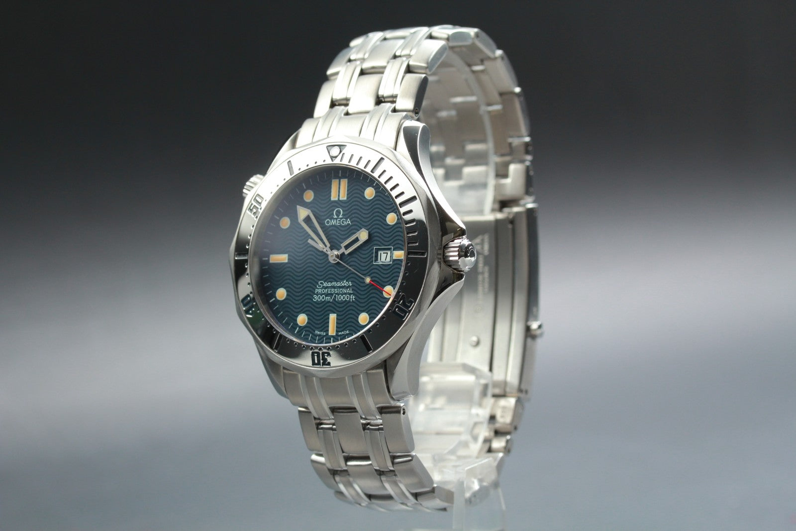 [Near MINT- Box] OMEGA Seamaster 300M 2542.80 Blue Dial 41mm Quartz Men's Watch