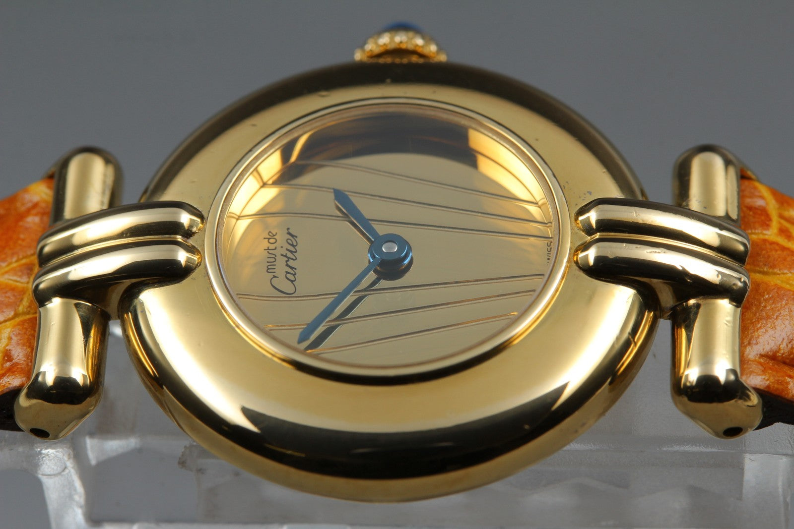 Vintage [Near MINT-] Cartier Must Colisee Vermeil 590002 Gold Women's Qz Watch