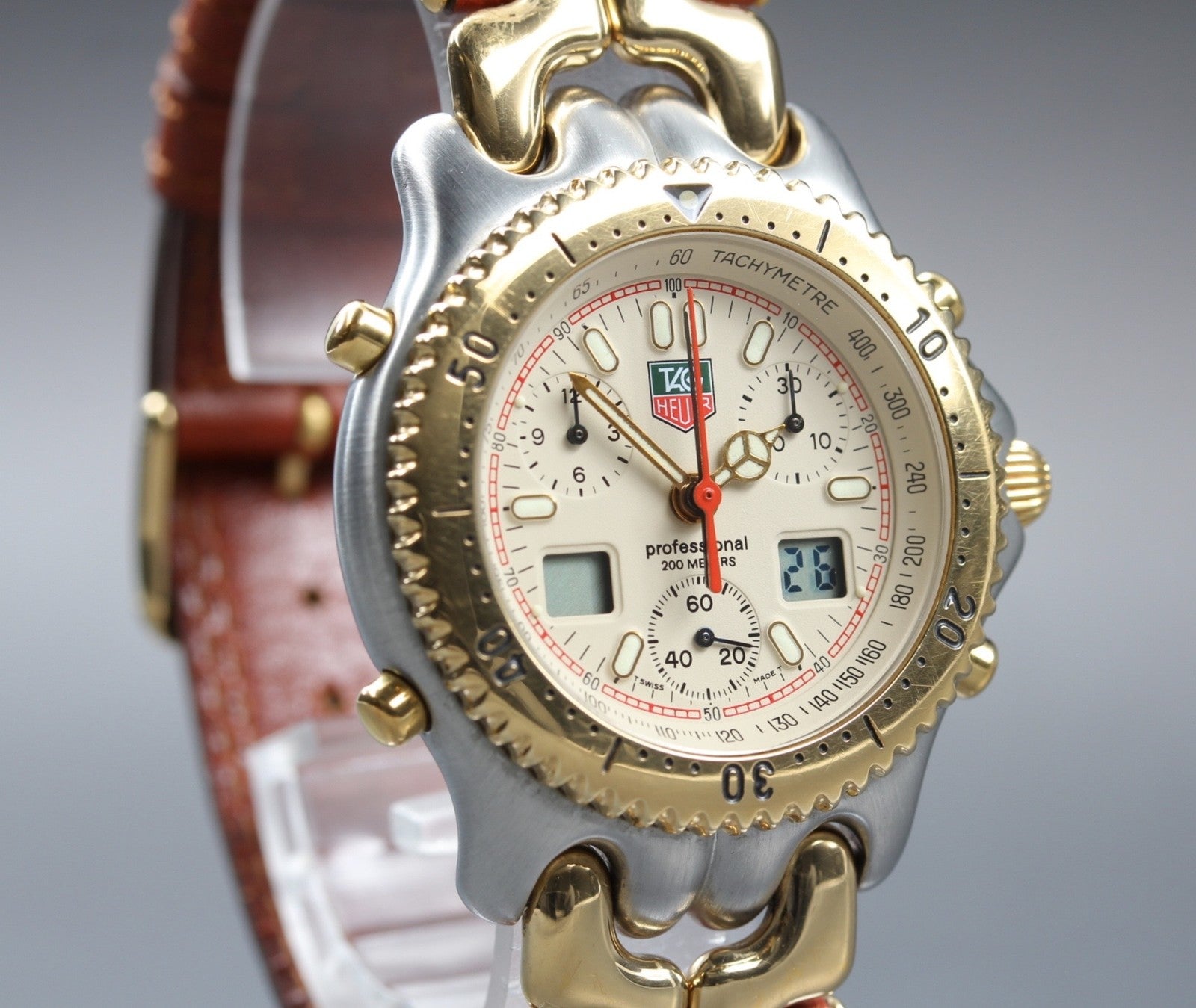 Vintage [Exc+5] TAG HEUER SENNA SEL S/el CG1123-0 Chronograph Men's Quartz Watch