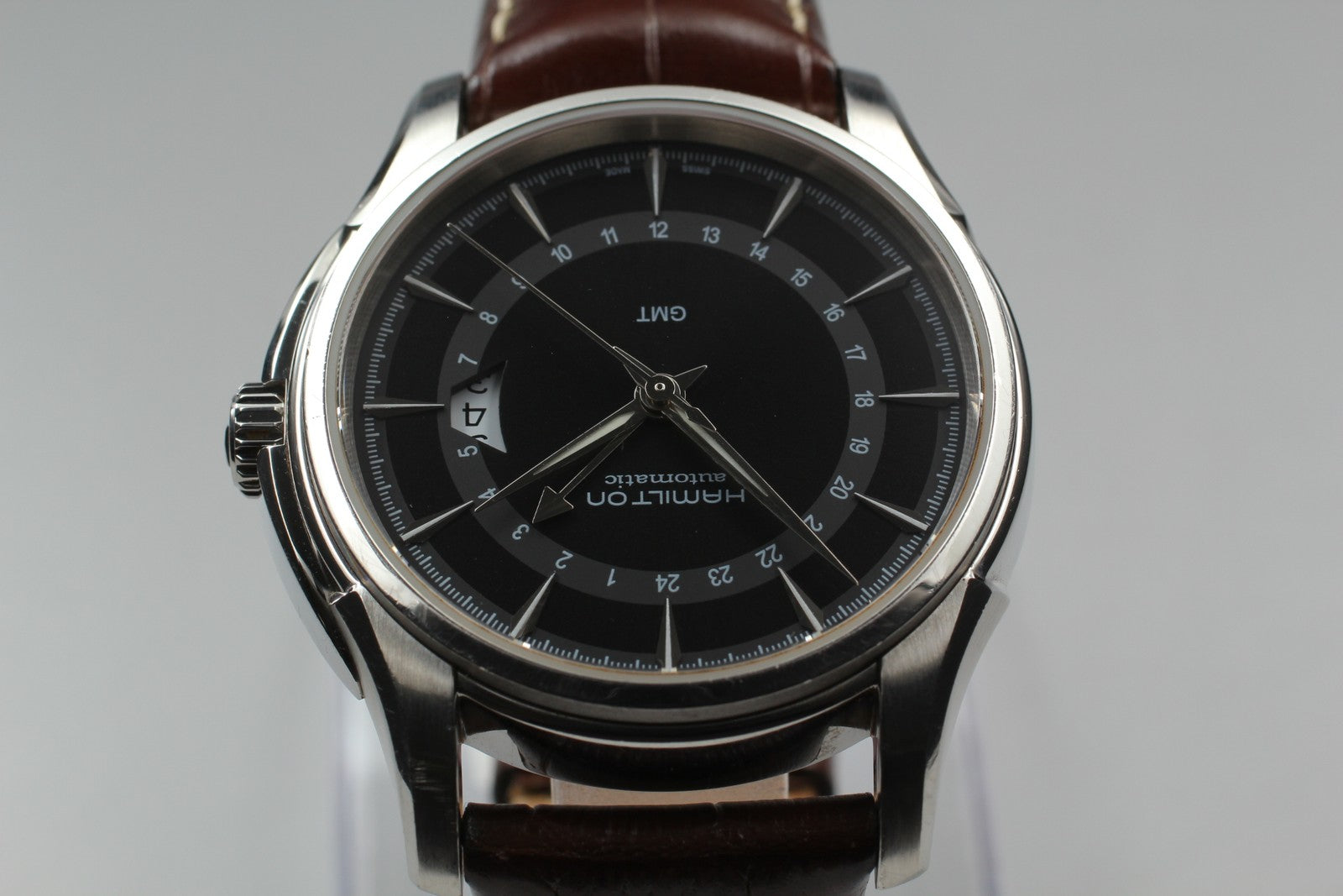 Exc+5* Hamilton Jazzmaster Traveler GMT Automatic Black Men's Watch 42mm JAPAN