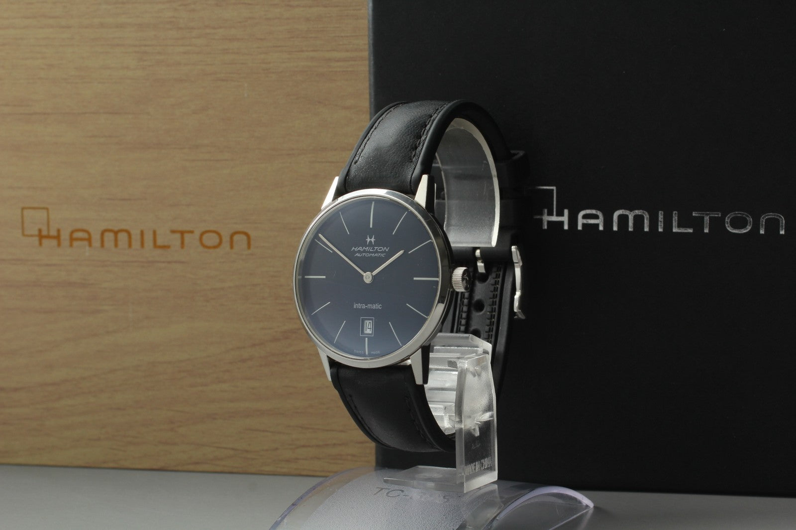 Hamilton Intra-Matic H384551 Black Automatic Men's Watch 38mm JAPAN Box