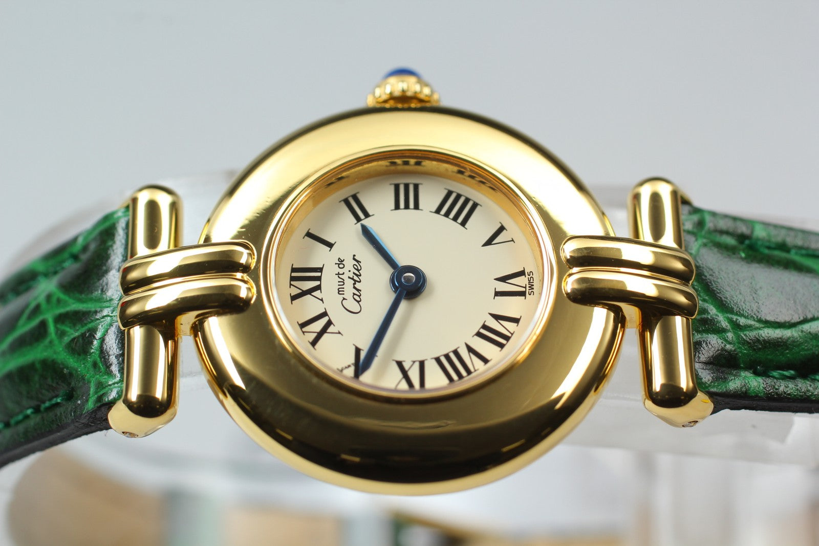 Vintage [Near MINT- Pouch] Cartier Must Colisee Vermeil 1902 Women's Qz Watch