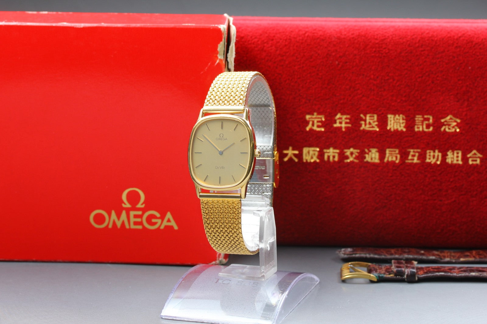 [Exc+5 Box] Omega De Ville 191.0220 Cal.1434 28mm Gold Dial Quartz Men's Watch