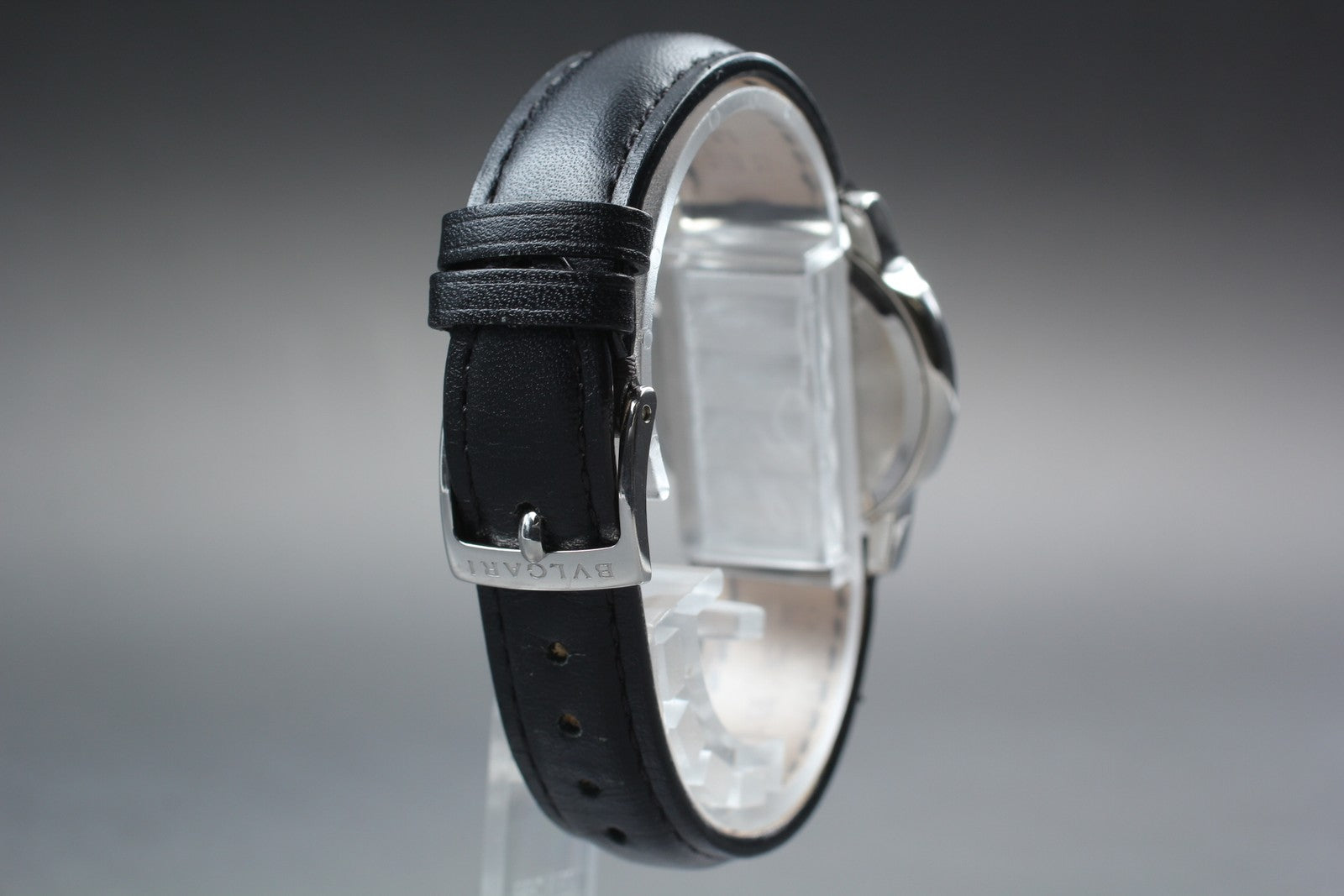 [Exc+5 Box] BVLGARI Solotempo ST29S Date Black Silver Women's Quartz Watch