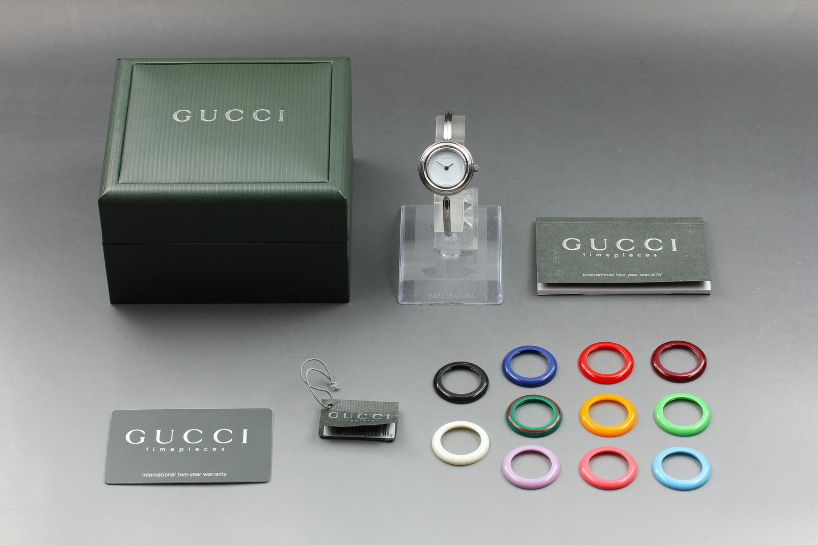[15.25cm] Gucci Change Bezel 11/12.2L 12 Colors Silver Women's Qz Watch Vintage