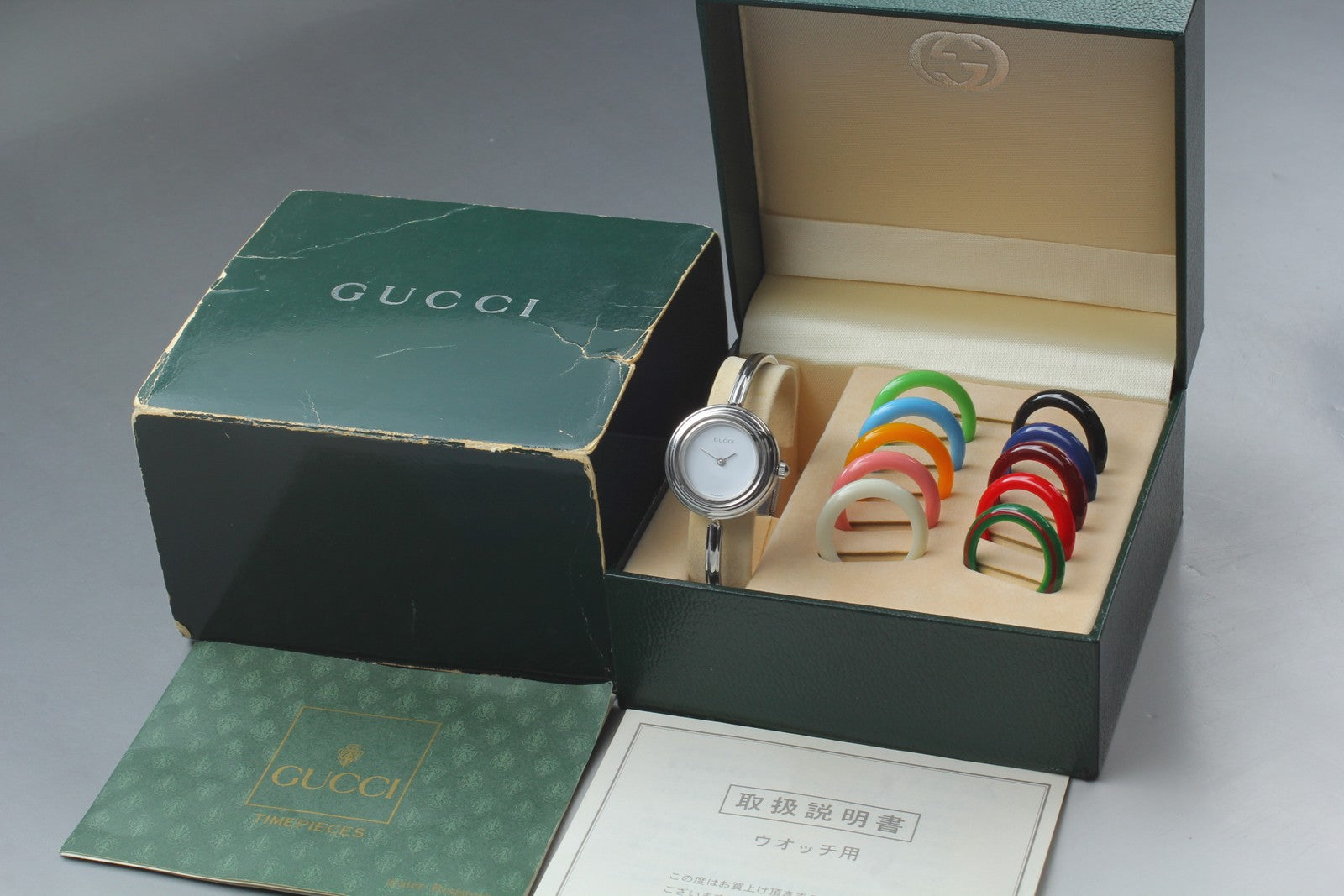 Vintage Gucci Change Bezel 11/12.2L 11 Colors Silver Women's Quartz Watch [Box]