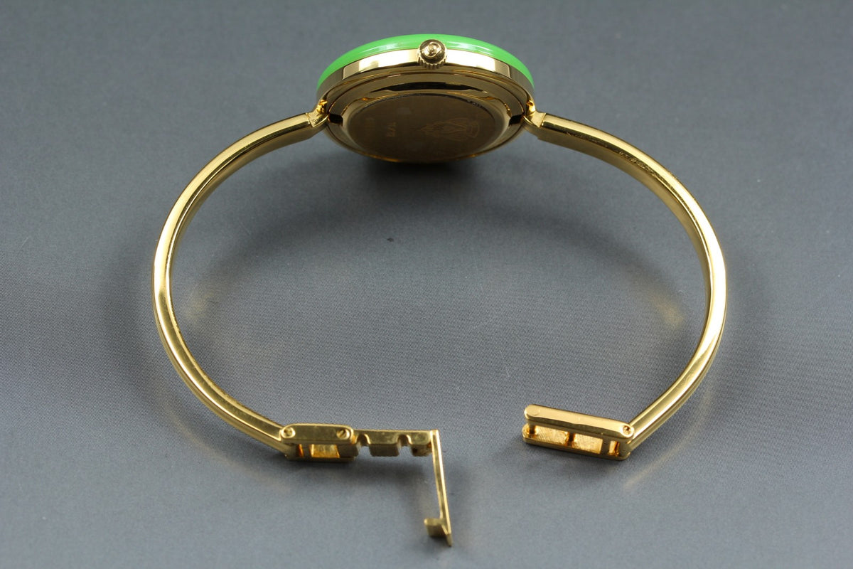 [Overhauled] Gucci Change Bezel 11/12 Lime Green Bezel Women's Qz Watch 15.25cm
