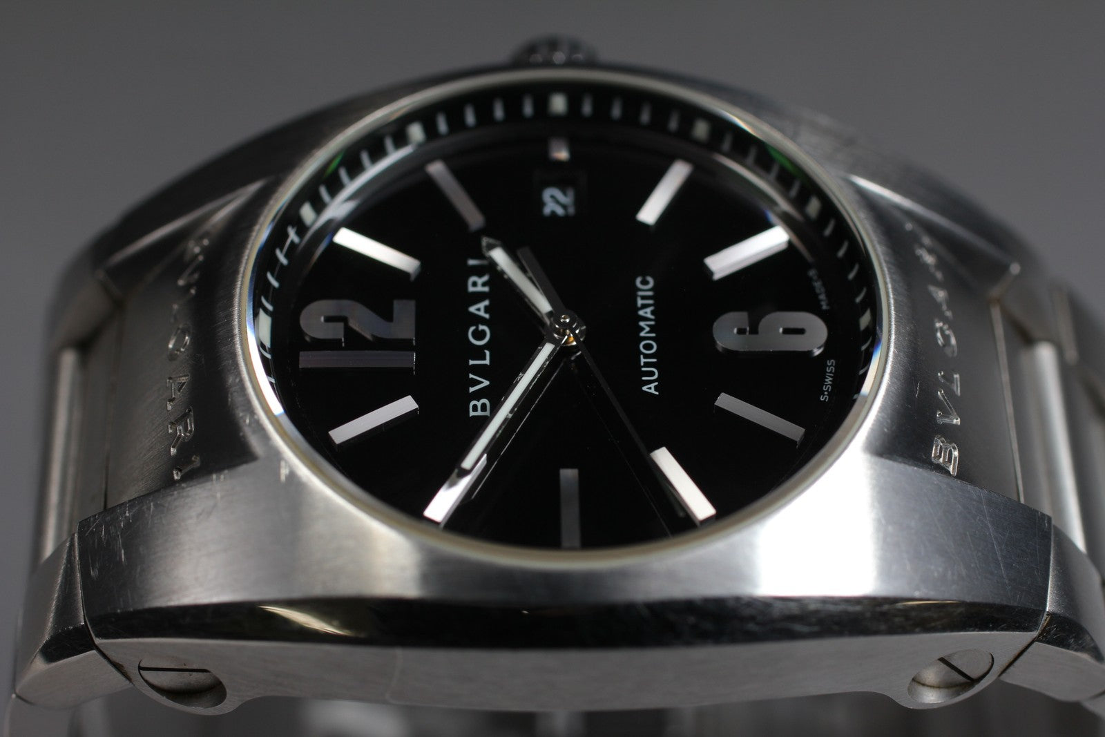 [Exc+5] BVLGARI Ergon EG40S Black Dial Automatic Boy's Watch 40mm From JAPAN Box