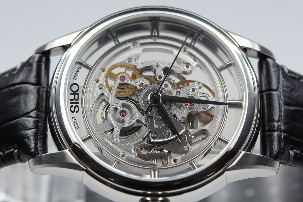 ORIS Artelier Translucent Skeleton 7684 Automatic Men's Watch 40mm JAPAN Box