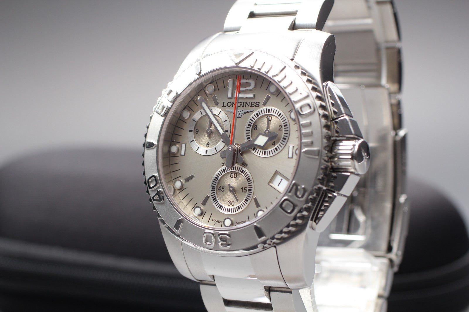 [Exc+5] LONGINES HydroConquest L3.672.4 Silver 40mm Qz Chronograph Men's Watch