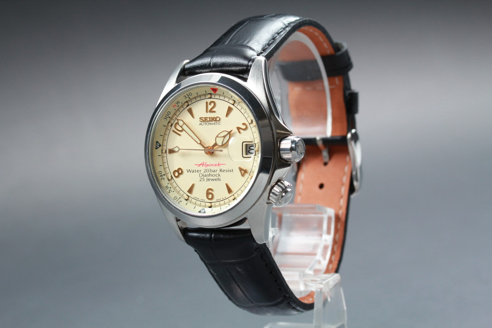 [Exc+5] SEIKO Alpinist 4S15-6000 SCVF007 Cream Dial Automatic Men's JAPAN