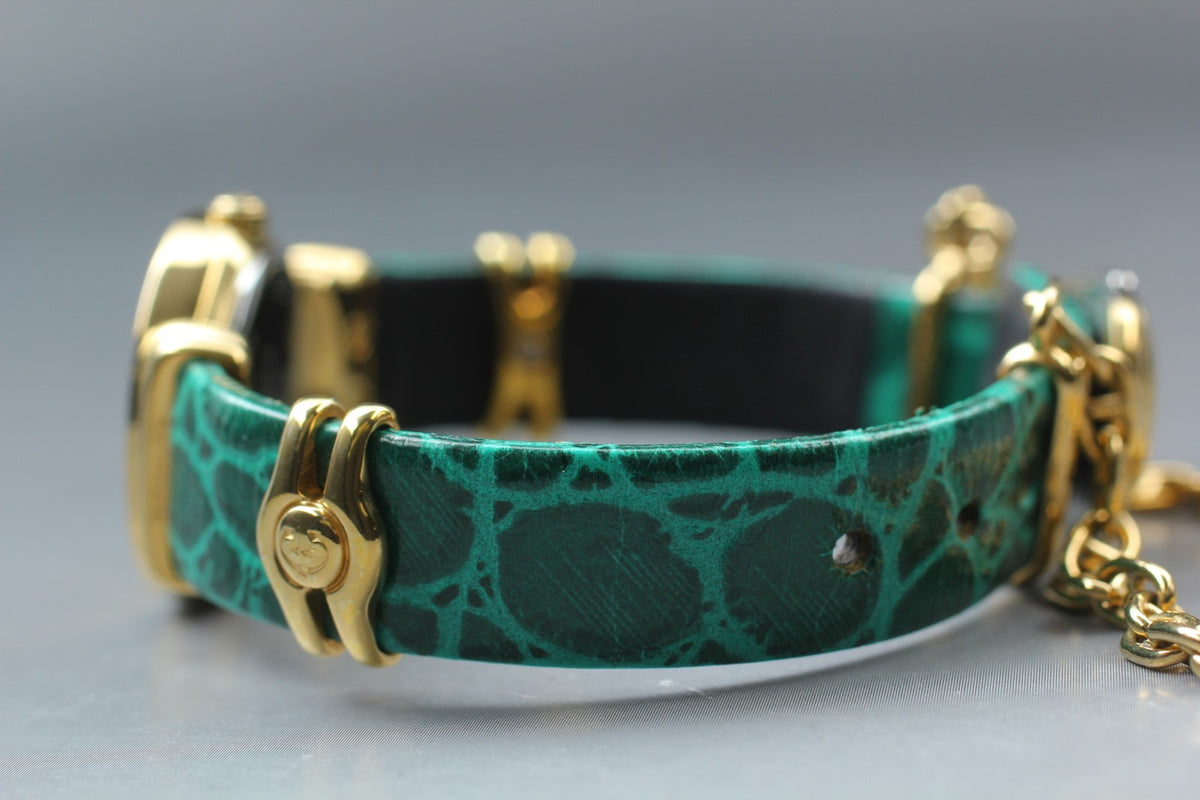 PHILIPPE CHARRIOL St.Tropez Gold Green 12 Stones 24mm Quartz Women's Watch