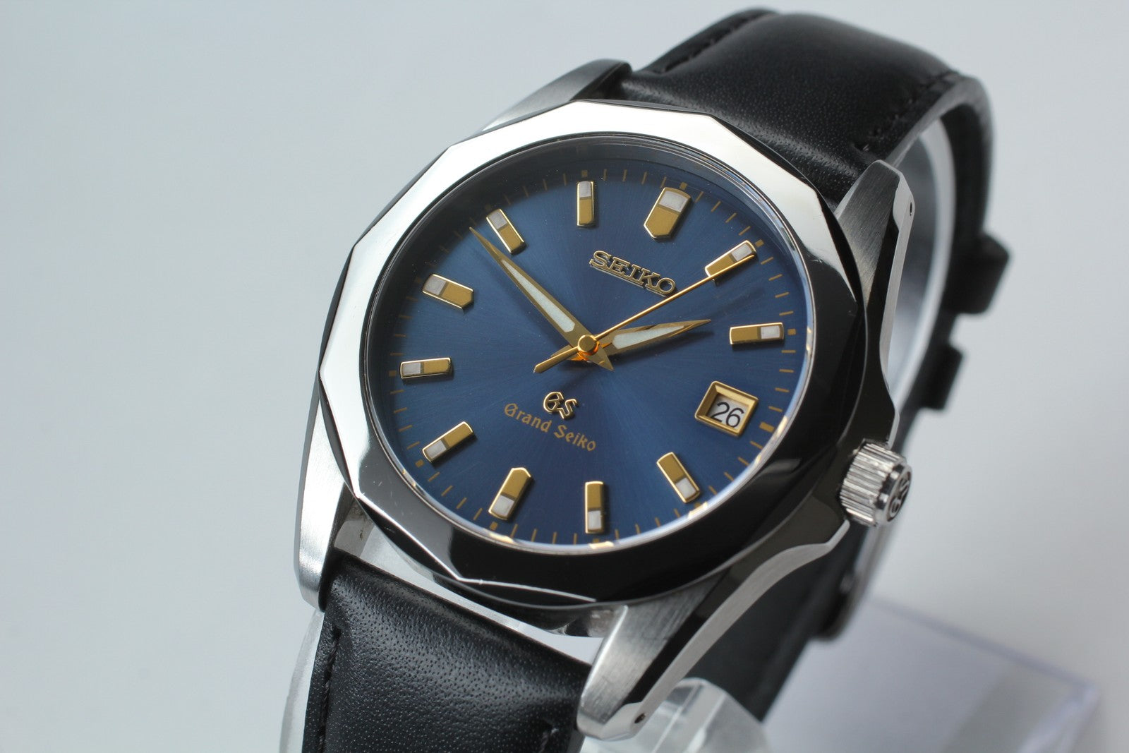 New Batt* SEIKO Grand Seiko 8J56-8000 SBGF003 Blue Quartz Men's Watch 36mm Exc+5