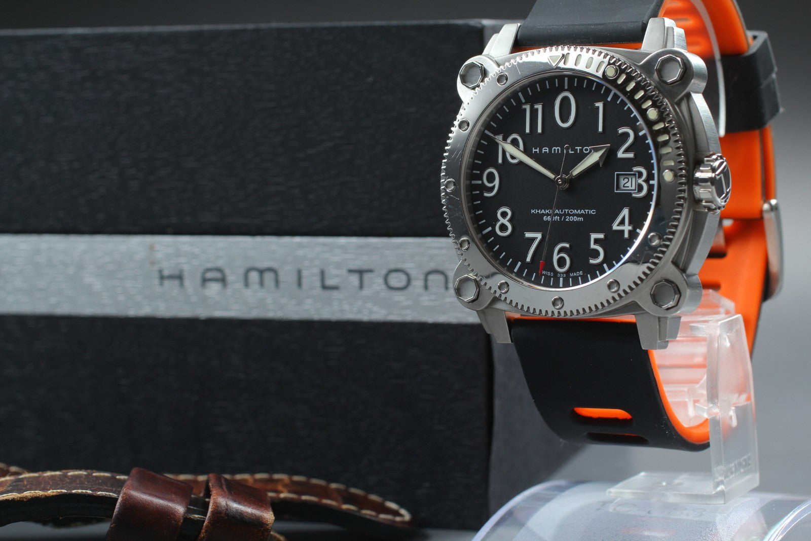 [Exc+5 Box] Hamilton Khaki Below Zero H785550 44mm Black Automatic Men's Watch