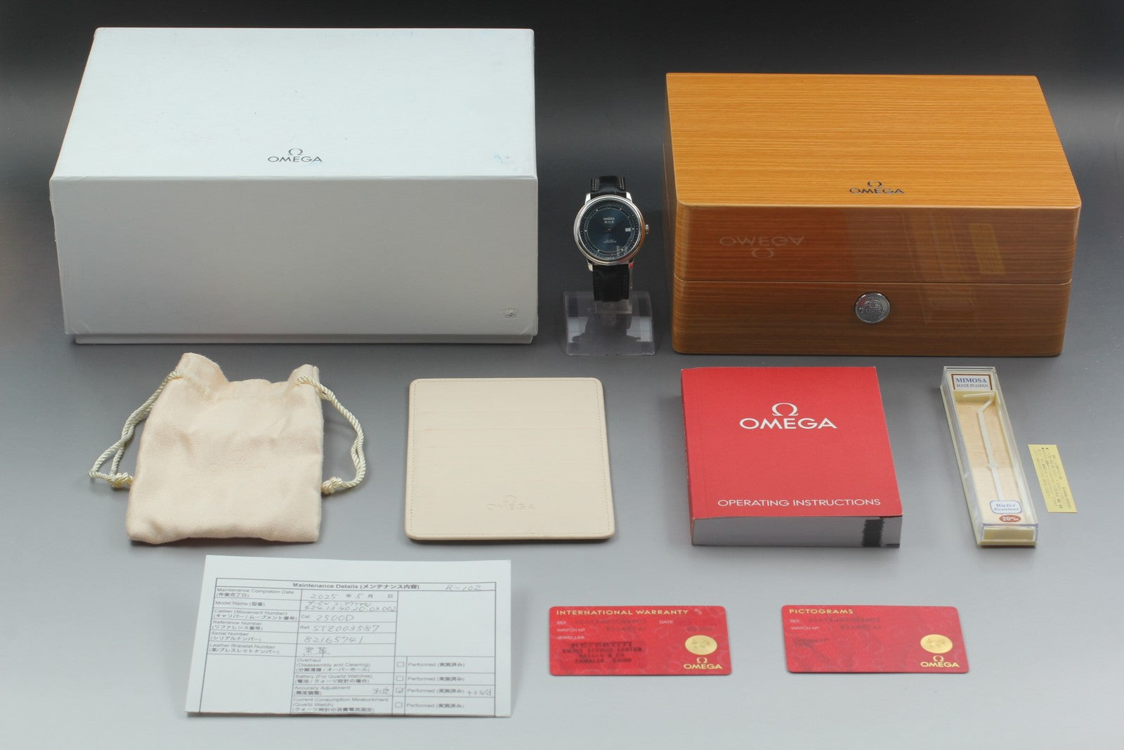 N MINT Box Omega De Ville Prestige 424.13.40.20.03.002 Co-Axial Blue Men's Watch